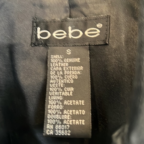 BEBE Buttery soft black genuine leather jacket - Picture 6 of 14